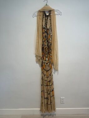 Bicici Long Halter Neck Gold Dress